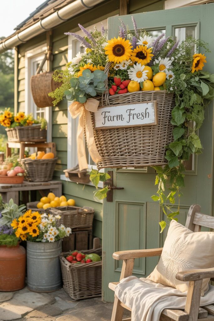 Farm Fresh Market Basket Wreath