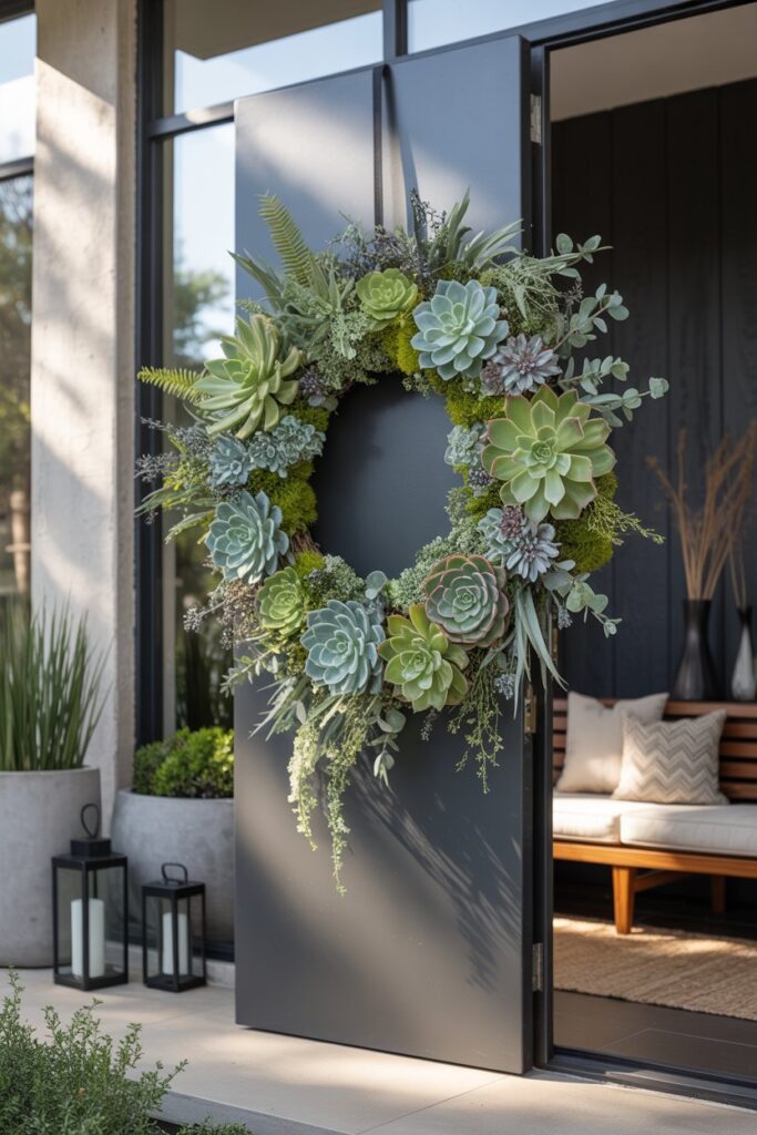 Succulent and Greenery Summer Wreath