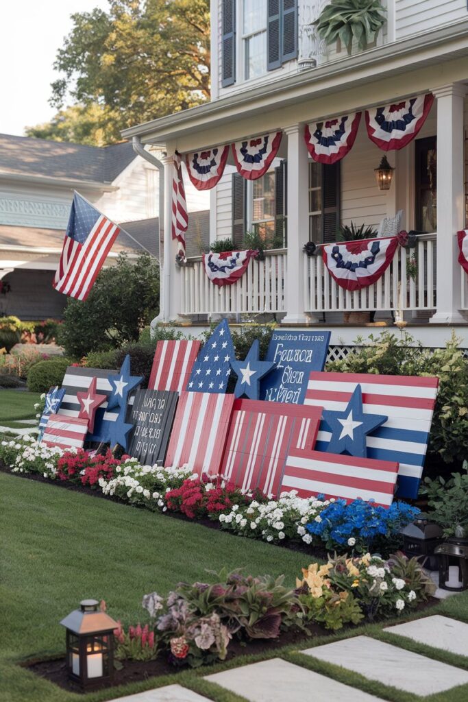 Stars and Stripes Lawn Sign Display