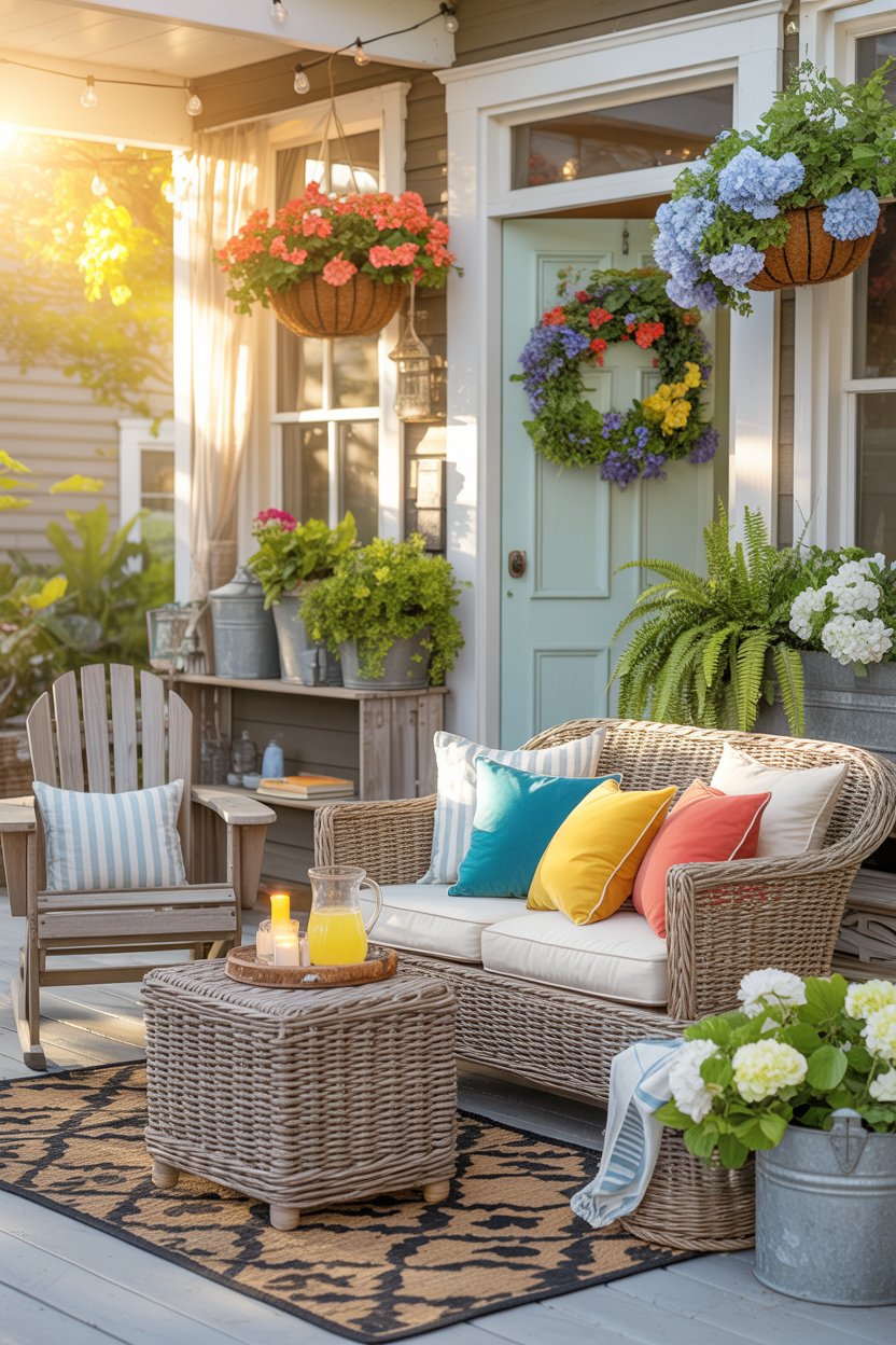 30 Beautiful Summer Porch Decor Ideas for a Cozy and Inviting Front Porch Makeover