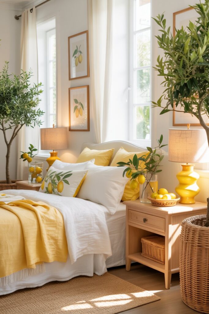 Lemon-Themed Summer Bedroom Decor