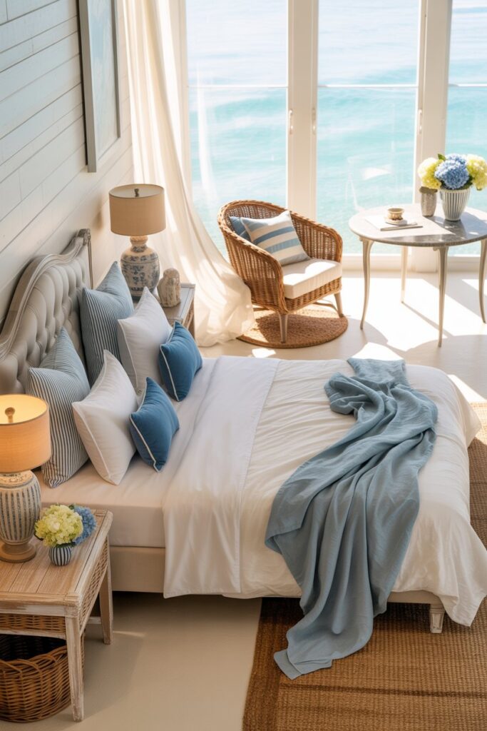 Breezy Blue and White Bedroom Designs