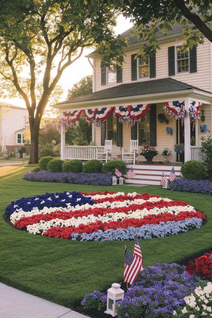 American Flag Flower Bed Design