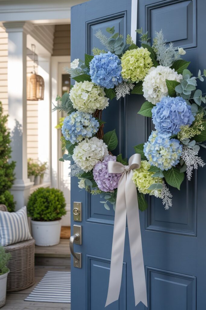 Hydrangea Summer Front Door Wreath