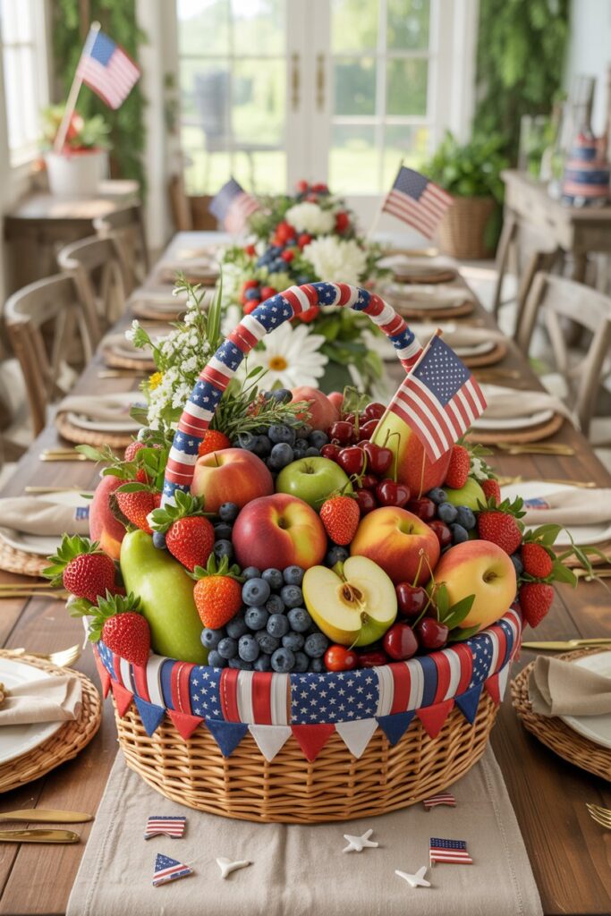 Patriotic Fruit Basket Centerpiece