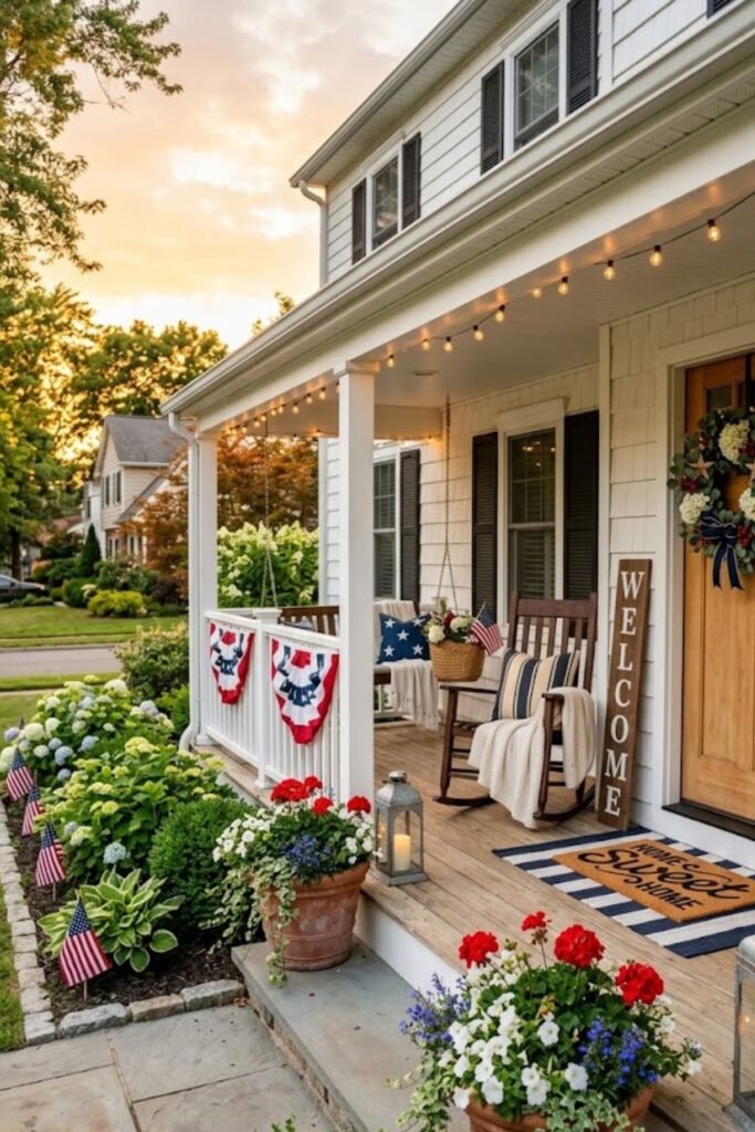 Patriotic Front Porch Decor