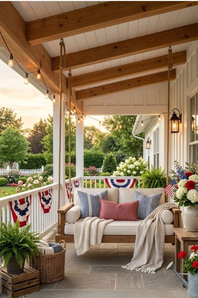 Patriotic Porch Swing Decor