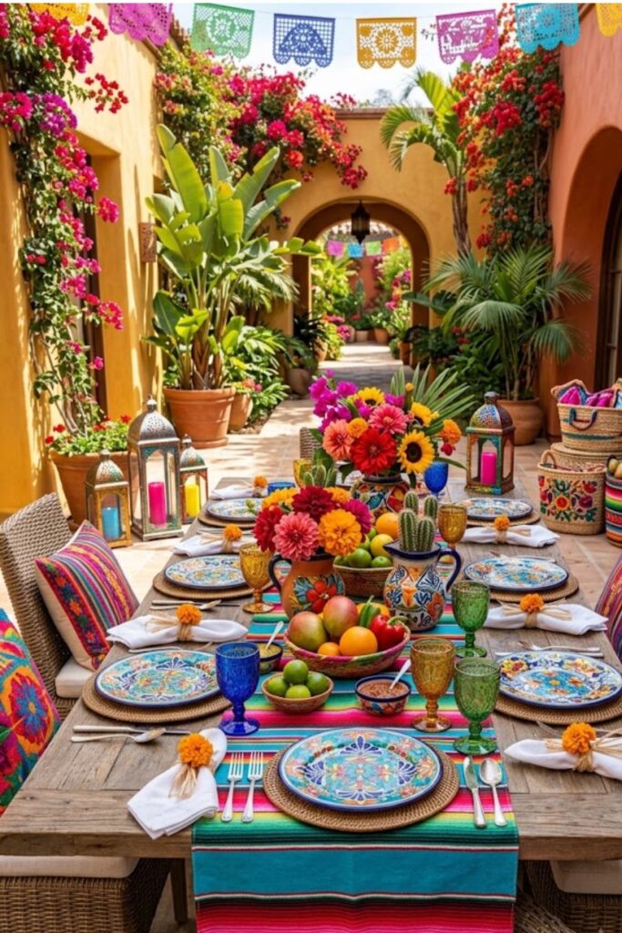 Colorful Fiesta Summer Tablescape