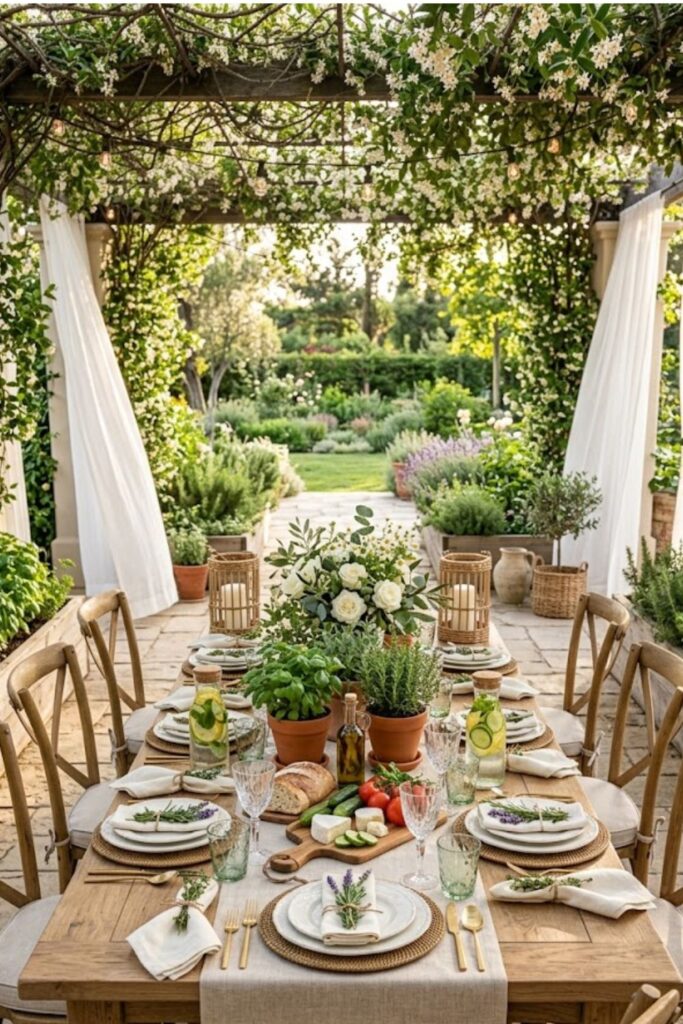Fresh Herb Garden Tablescape