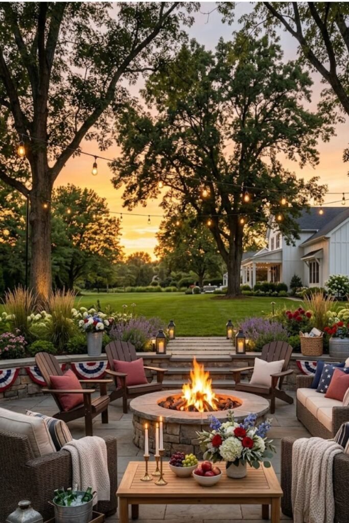 Labor Day Fire Pit Decor