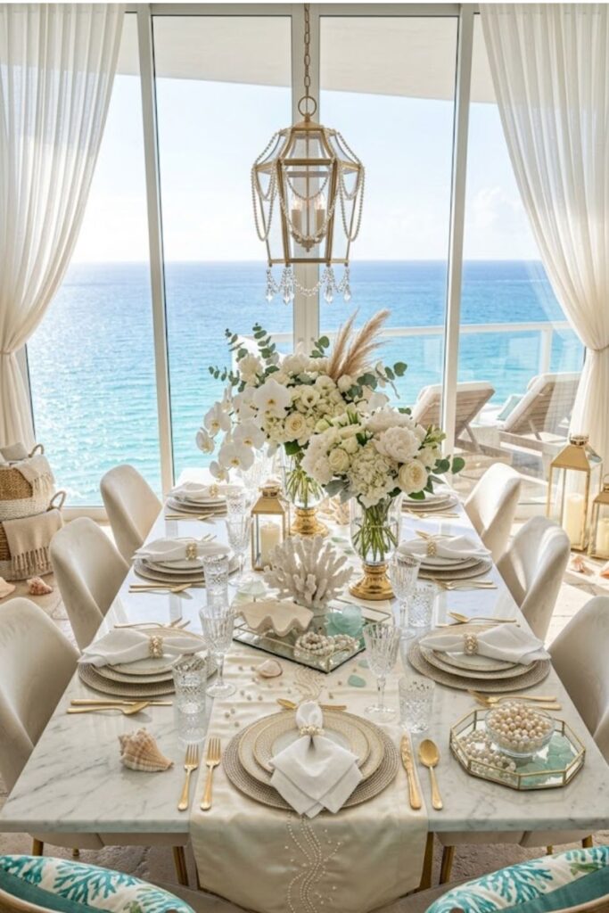 Luxury Coastal Glam Summer Tablescape