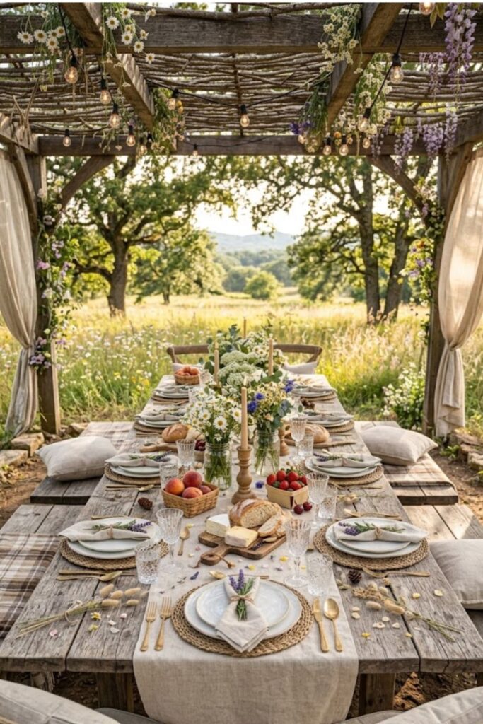 Rustic Outdoor Picnic Tablescape