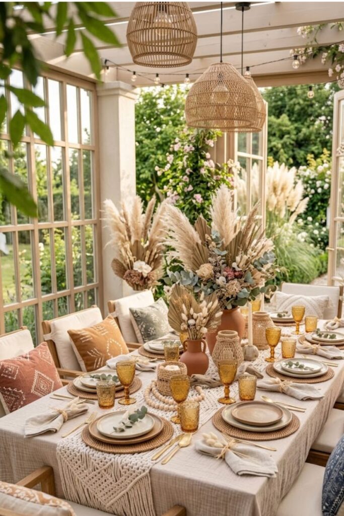 Boho Summer Tablescape with Natural Textures