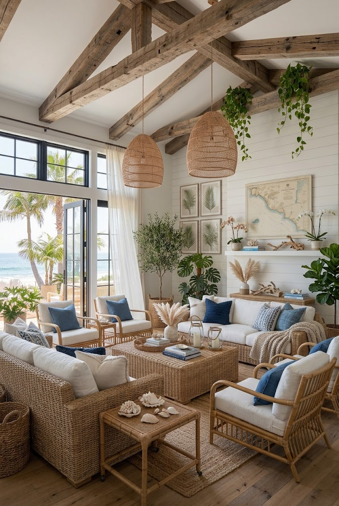 Breezy Sunroom Filled with Rattan Furniture