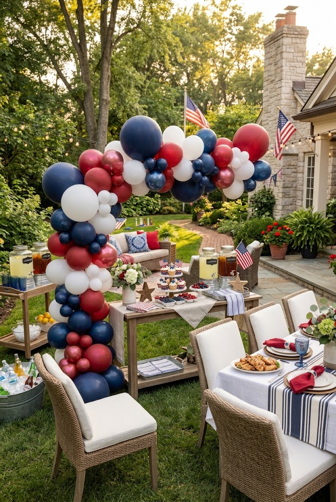 Patriotic Balloon Arch