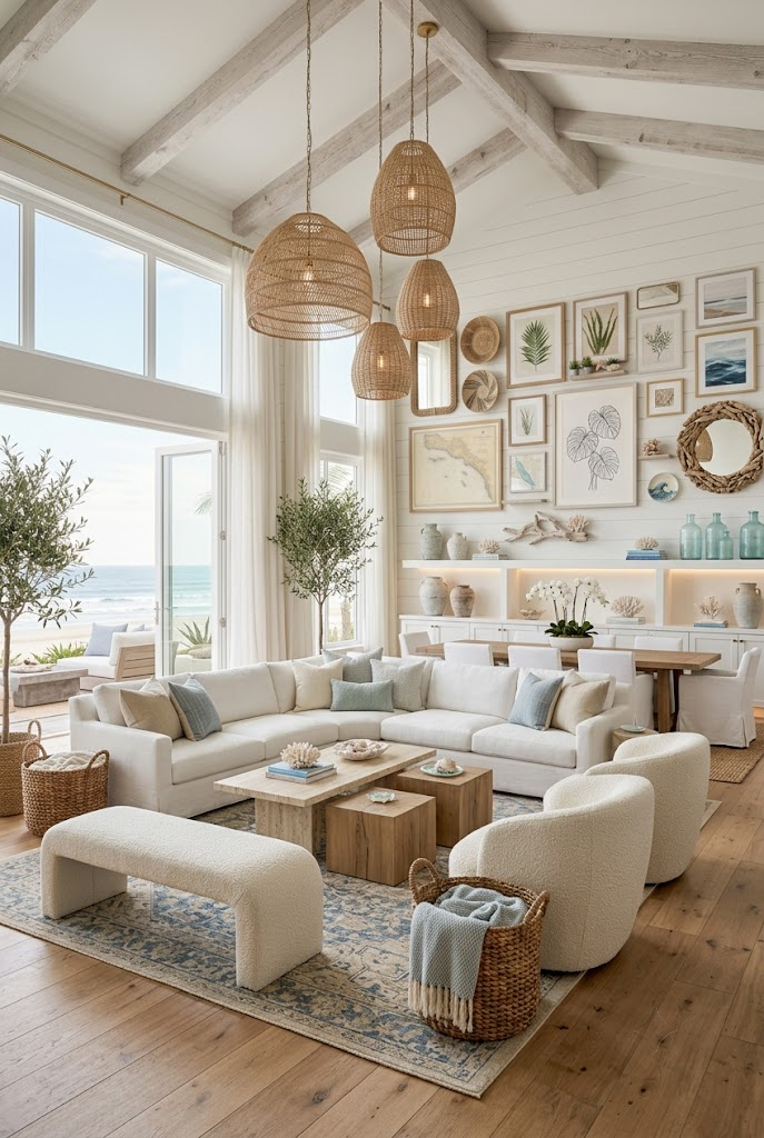 Luxury Beach House Decor with Elegant Coastal Finishes