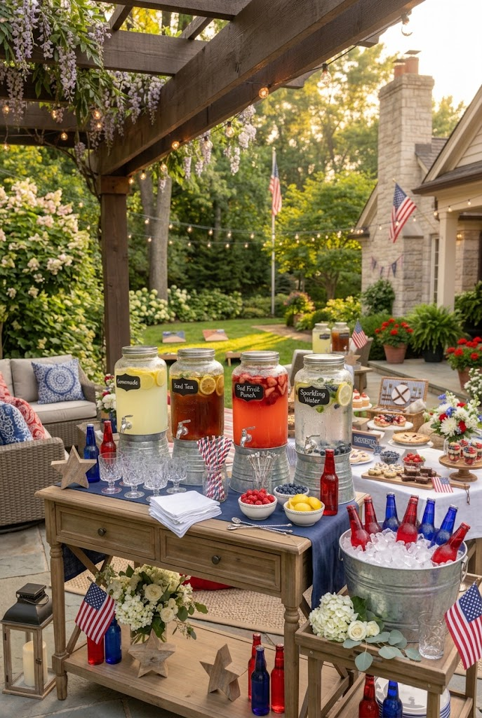 Red, White & Blue Drink Station