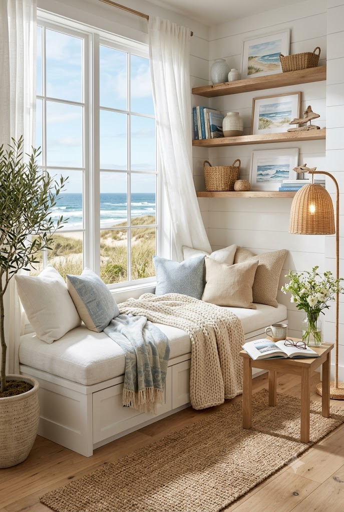 Cozy Reading Nook by a Sunny Window