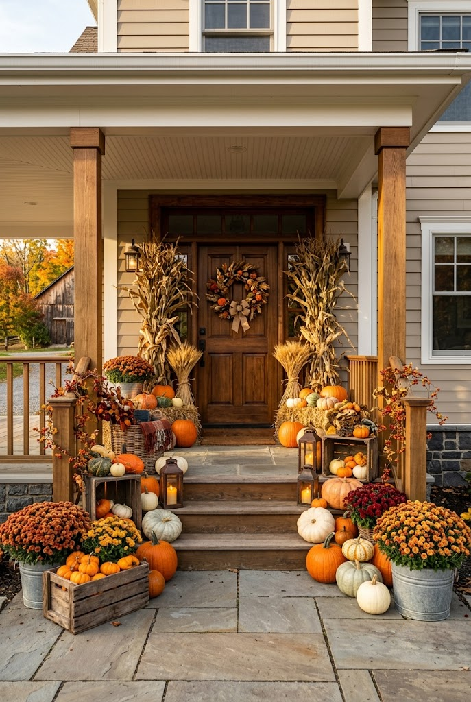 Harvest-Inspired Fall Porch Display