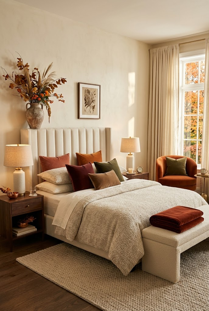 Fall Bedroom with Velvet Accents