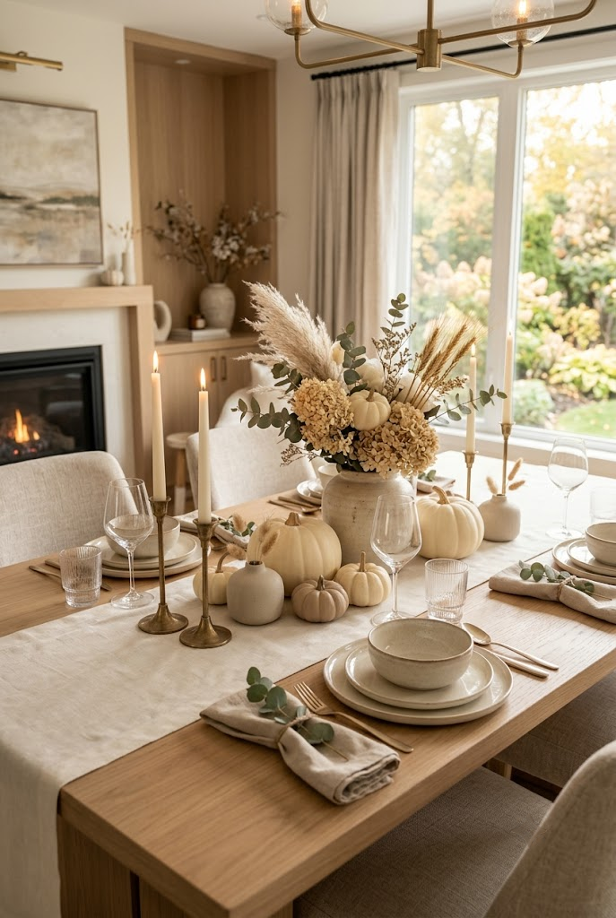 Elegant Neutral Fall Table Decor
