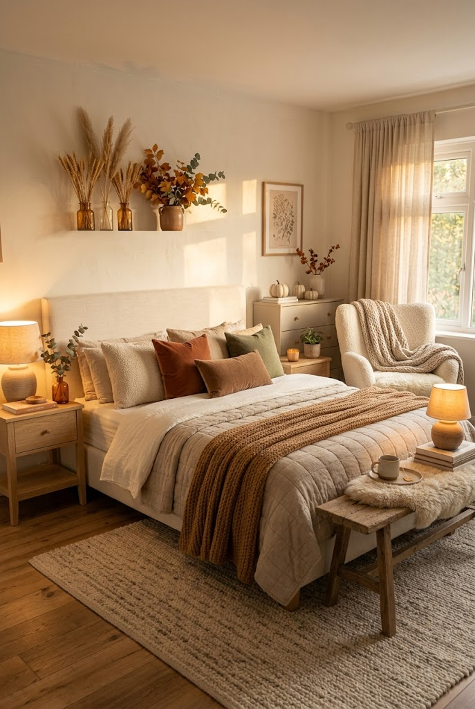 Fall Bedroom with a Cozy Reading Corner