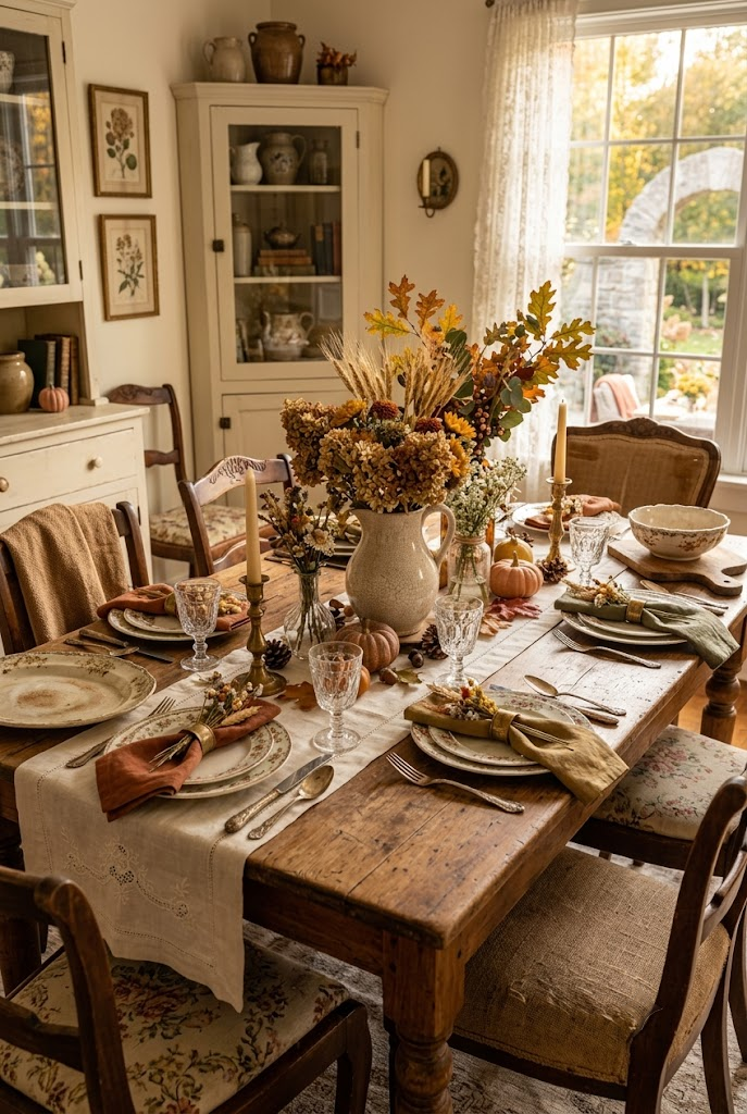 Vintage-Inspired Fall Table Setting