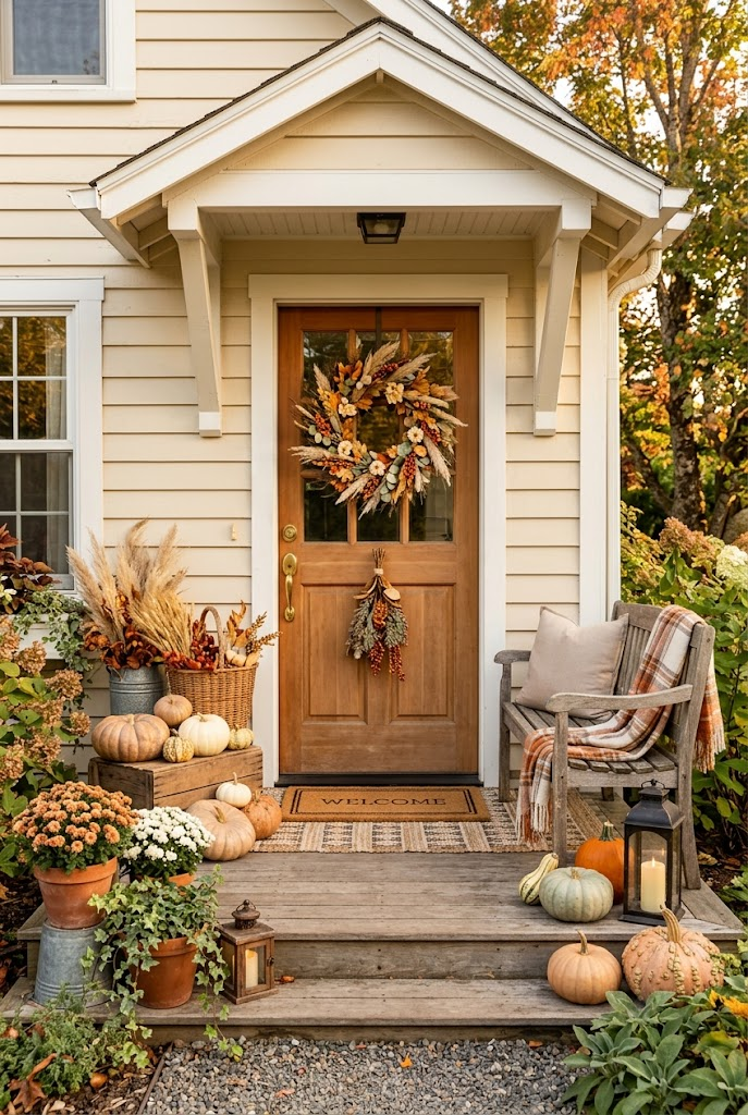 Cottage-Style Fall Porch Decor
