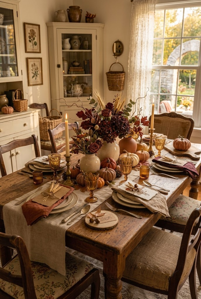 Fall Table Decor with Rustic Place Cards