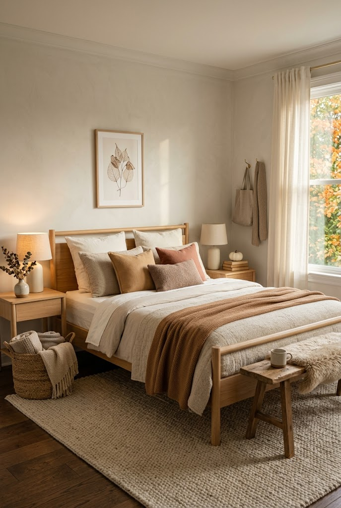Scandinavian Fall Bedroom Decor