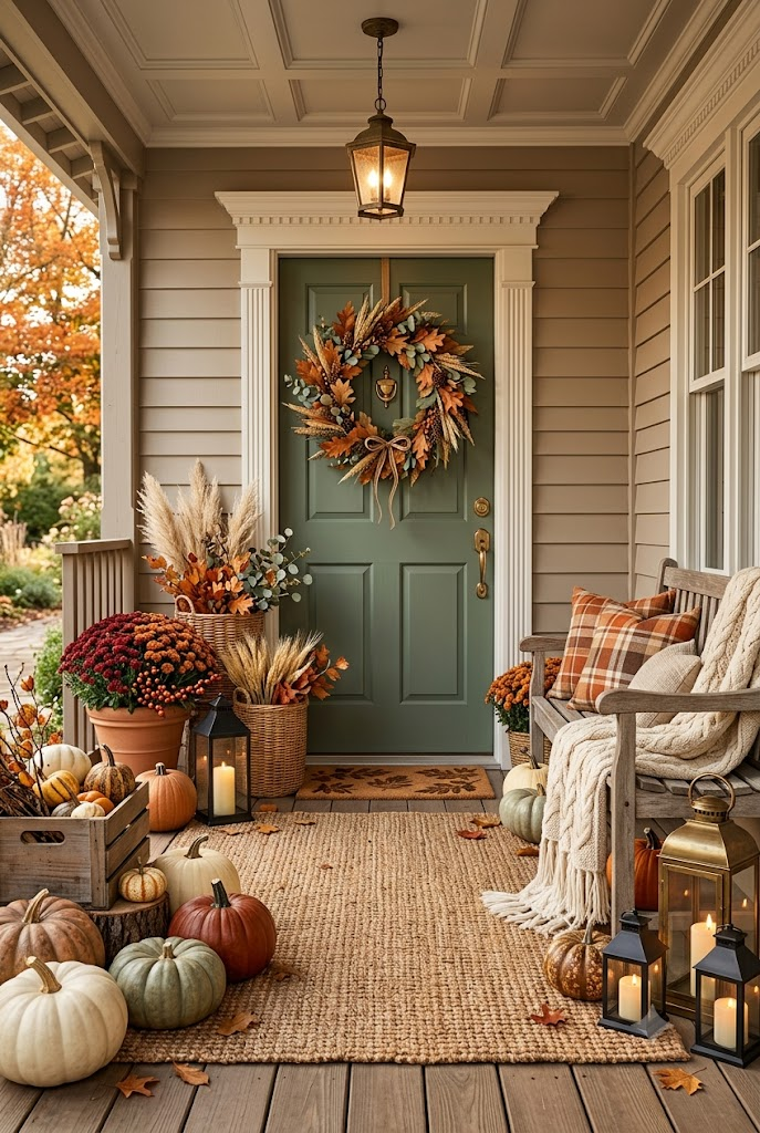 Picture-Perfect Layered Fall Porch Display