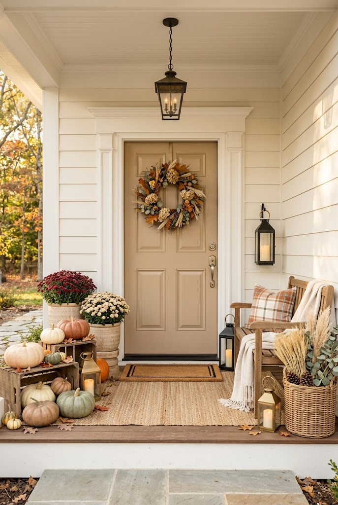 30 Stunning Fall Porch Decor Ideas to Create a Warm and Welcoming Autumn Entrance