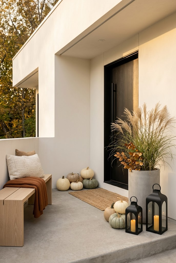 Modern Minimalist Fall Porch Decor