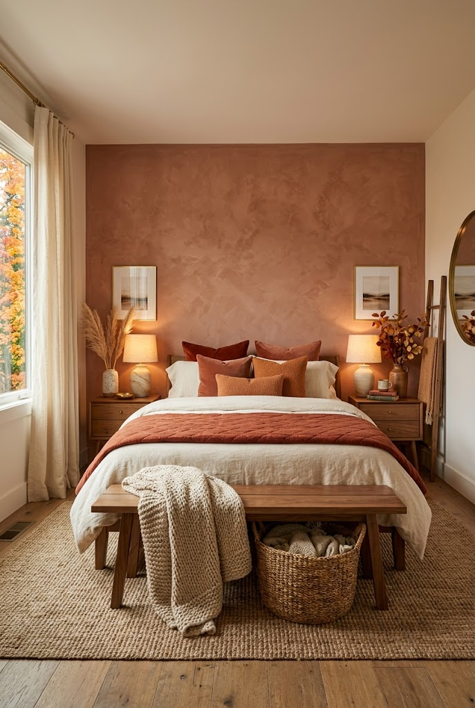 Warm Terracotta Fall Bedroom