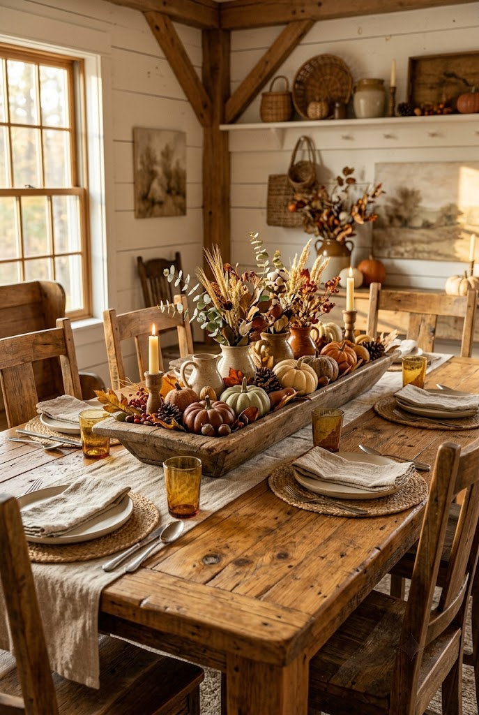 Rustic Wooden Fall Table Centerpiece