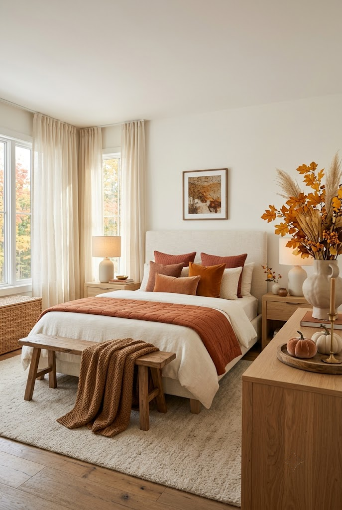 Orange Fall Bedroom Decor