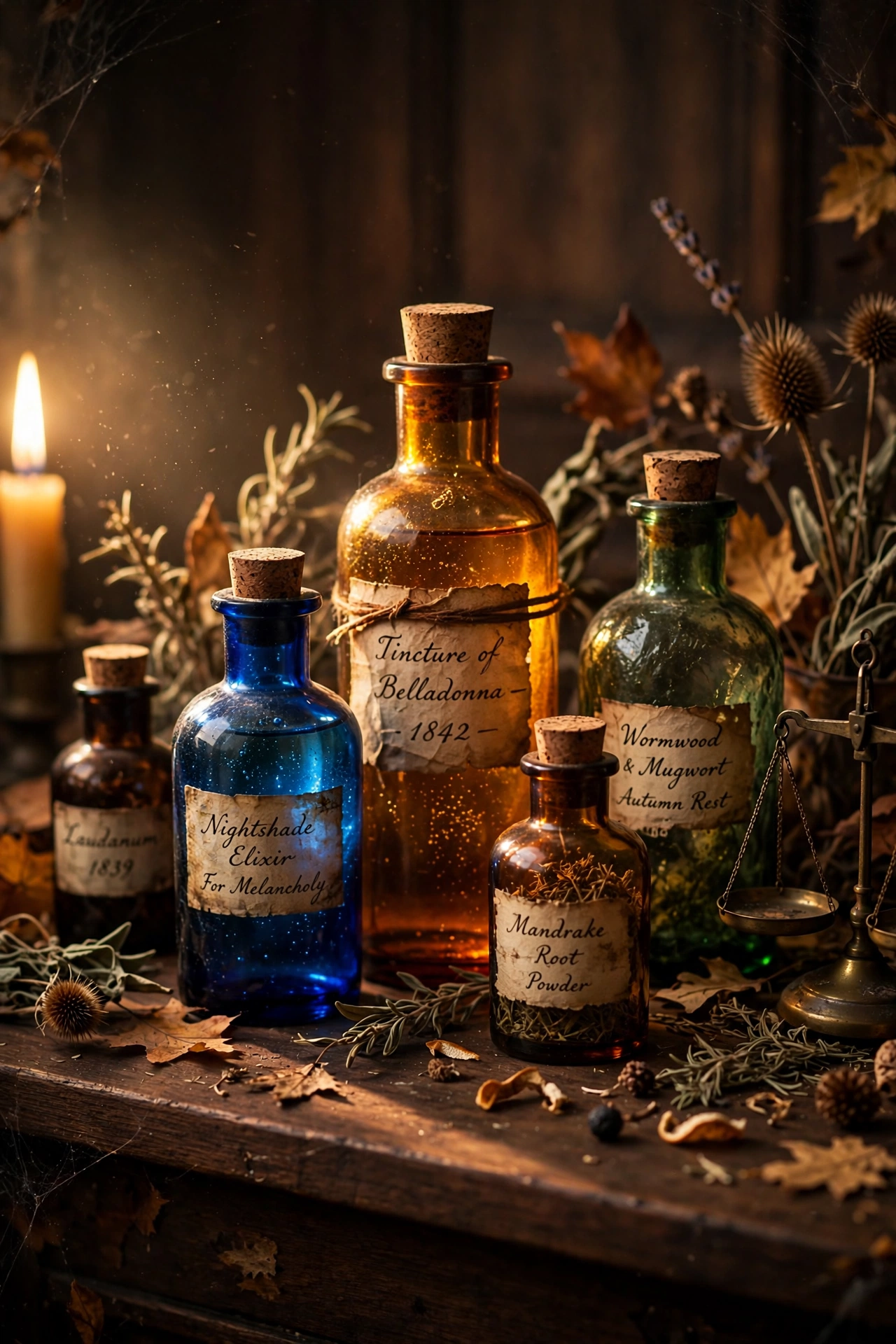 Antique Apothecary Potion Bottles