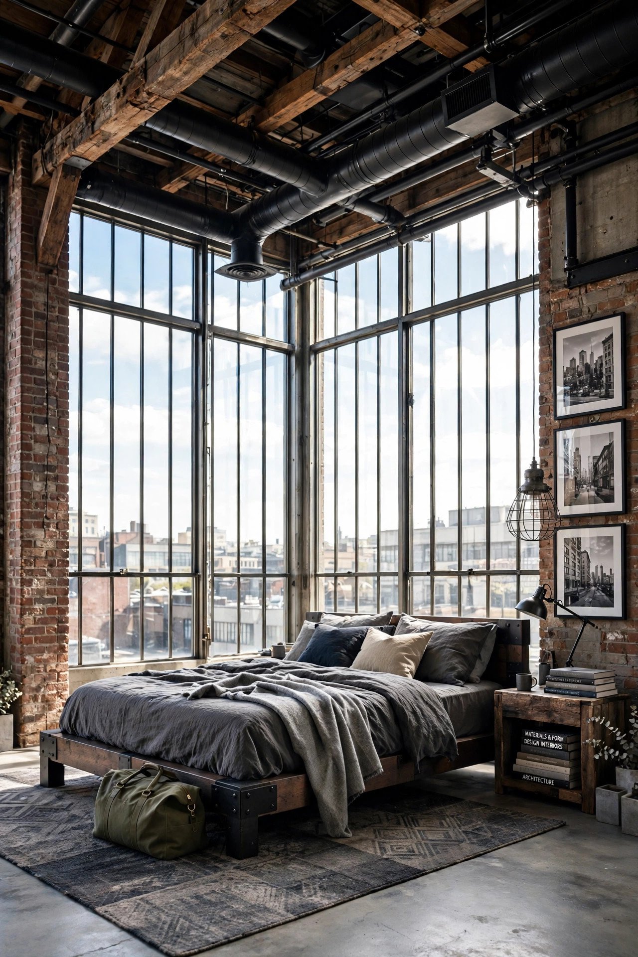 Industrial Loft Bedroom