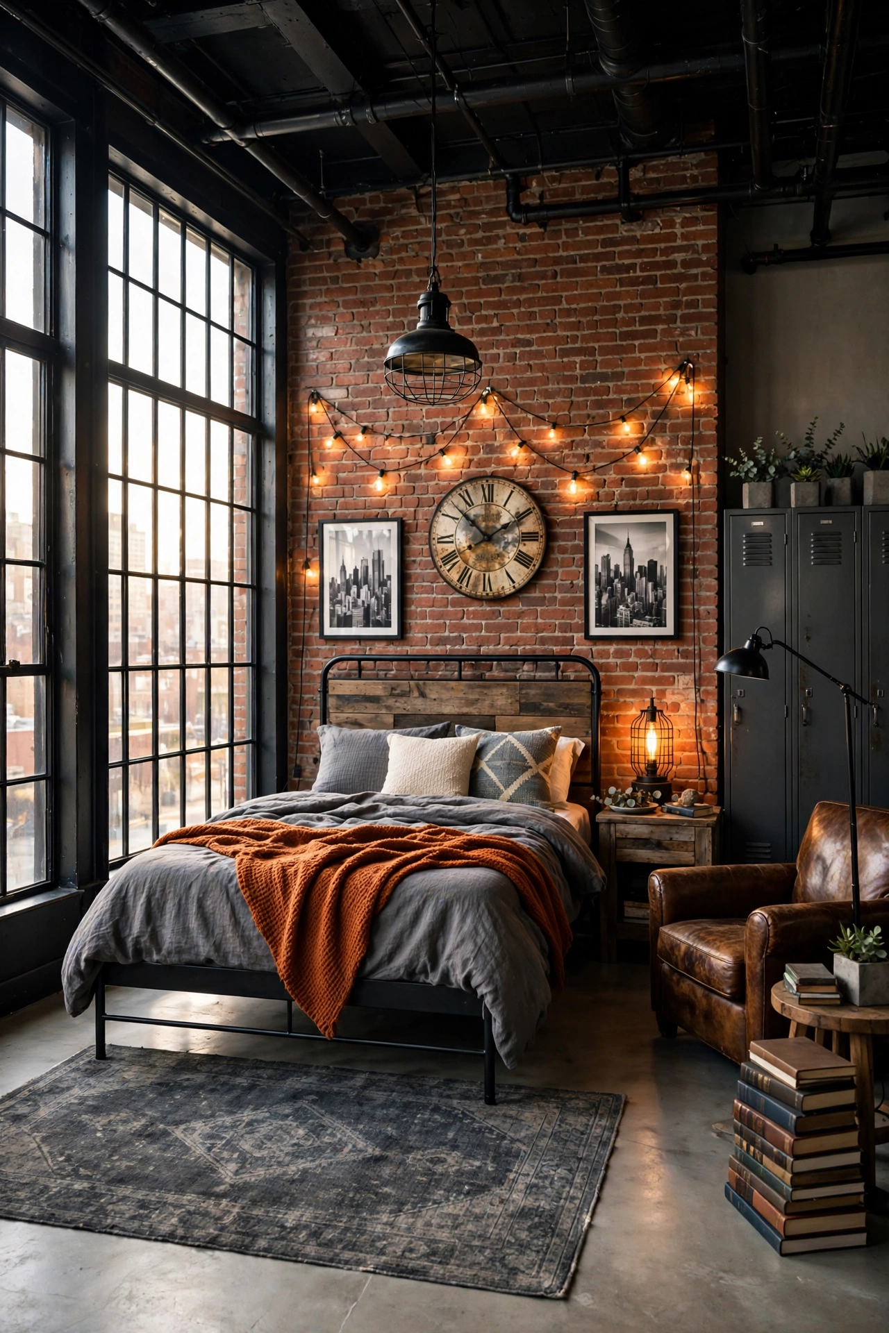 Industrial Loft Style Bedroom