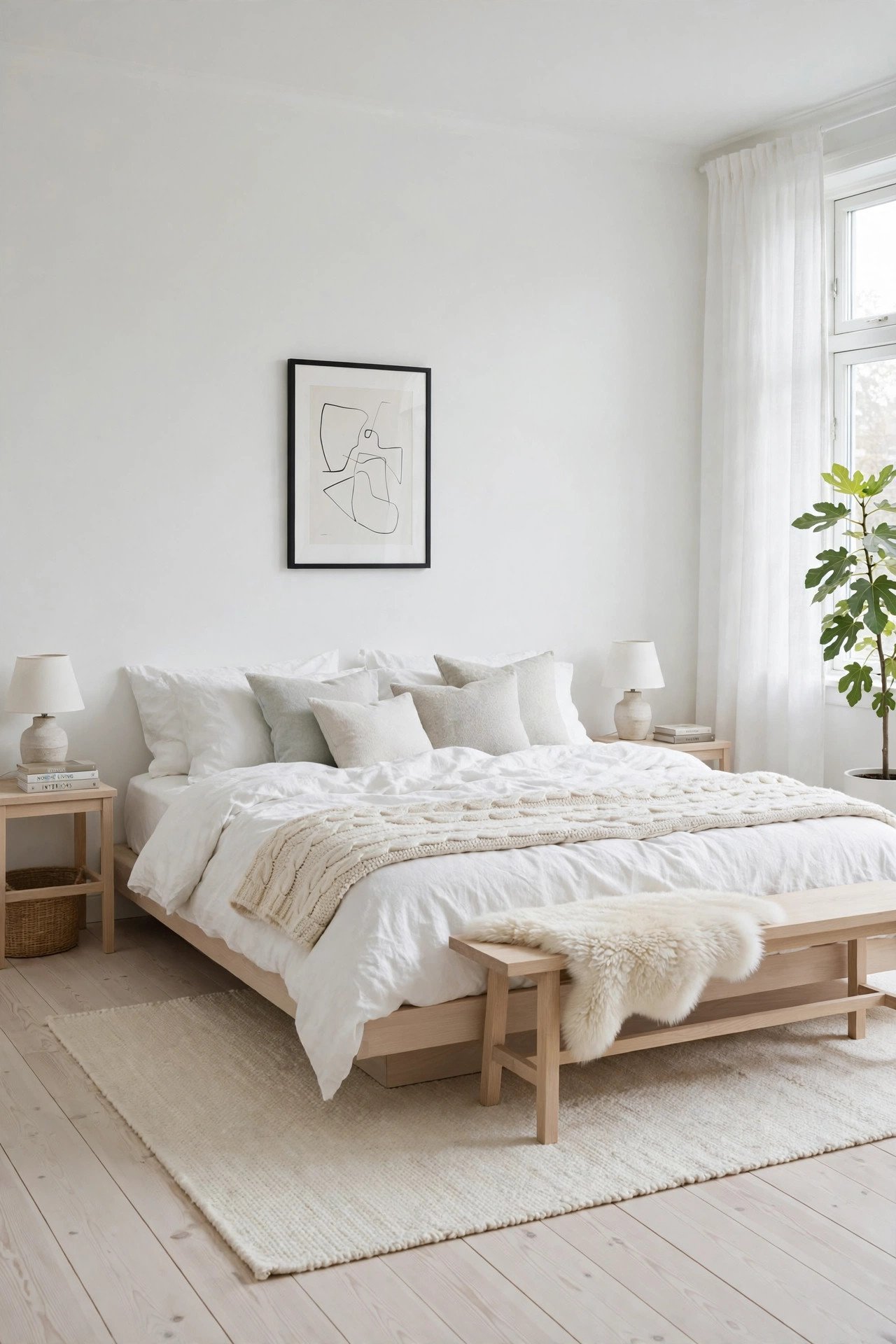 Scandinavian White Bedroom