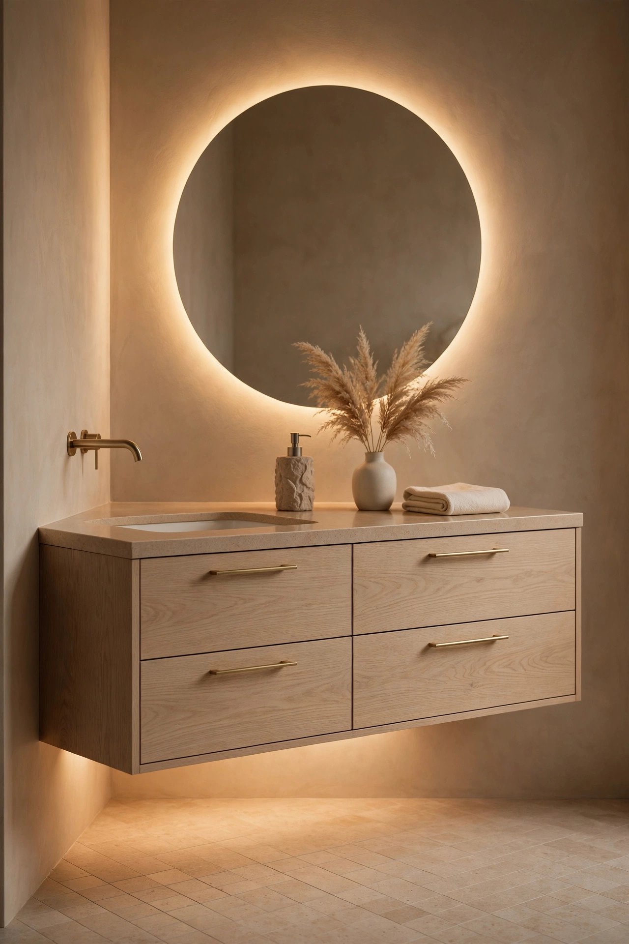 Floating Oak Vanity