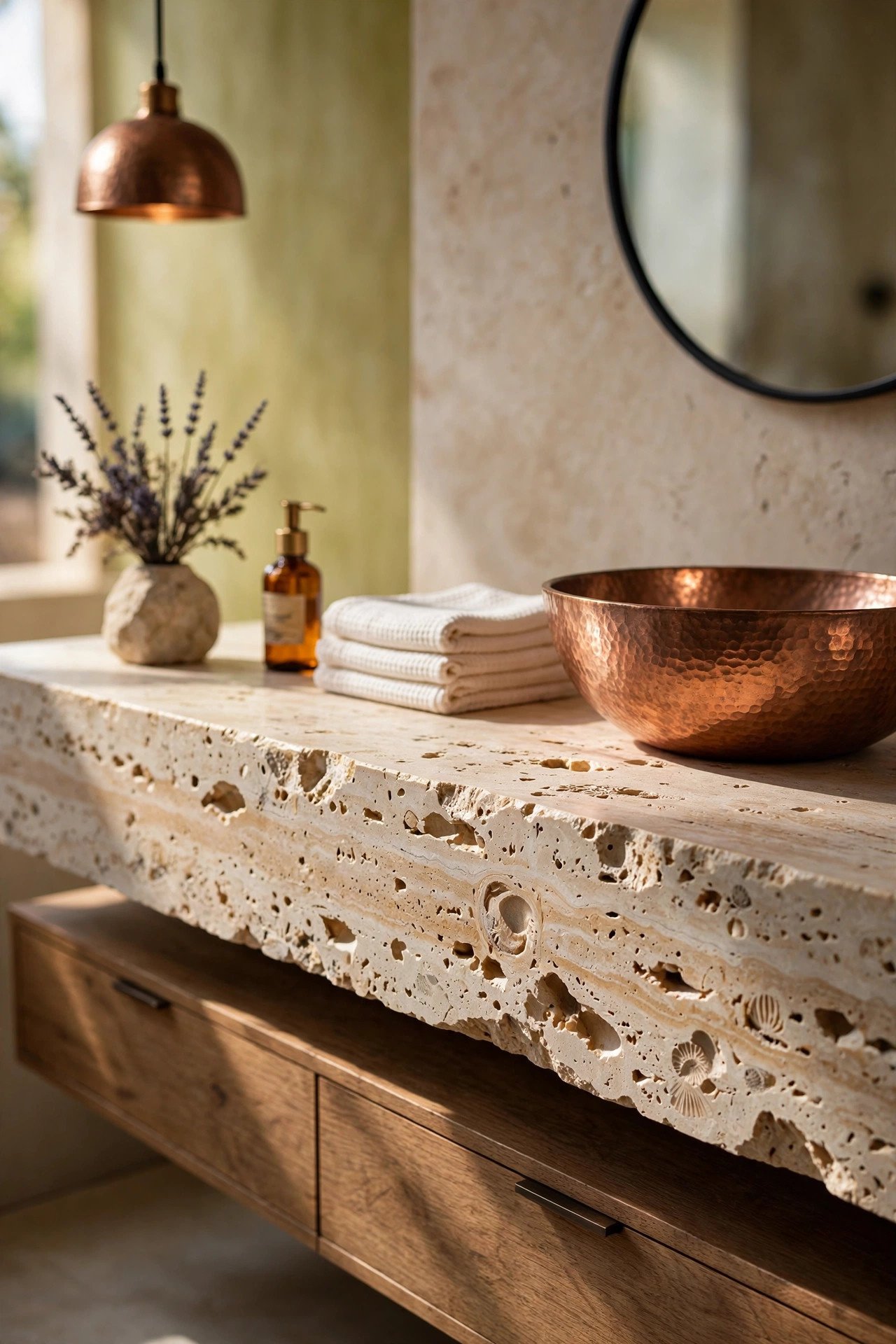 Travertine Vanity Top