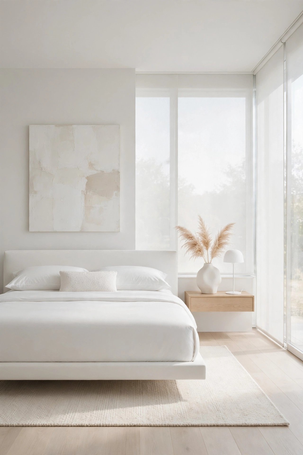 All-White Minimalist Bedroom