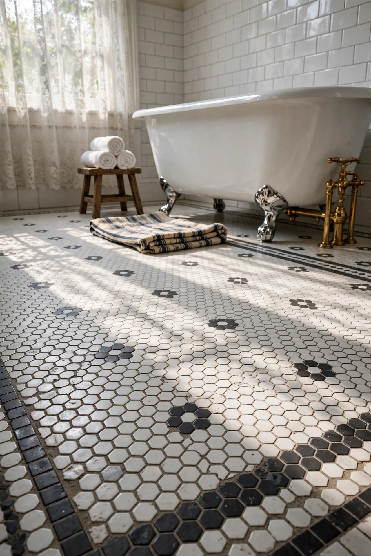 Hex Tile Floor Pattern