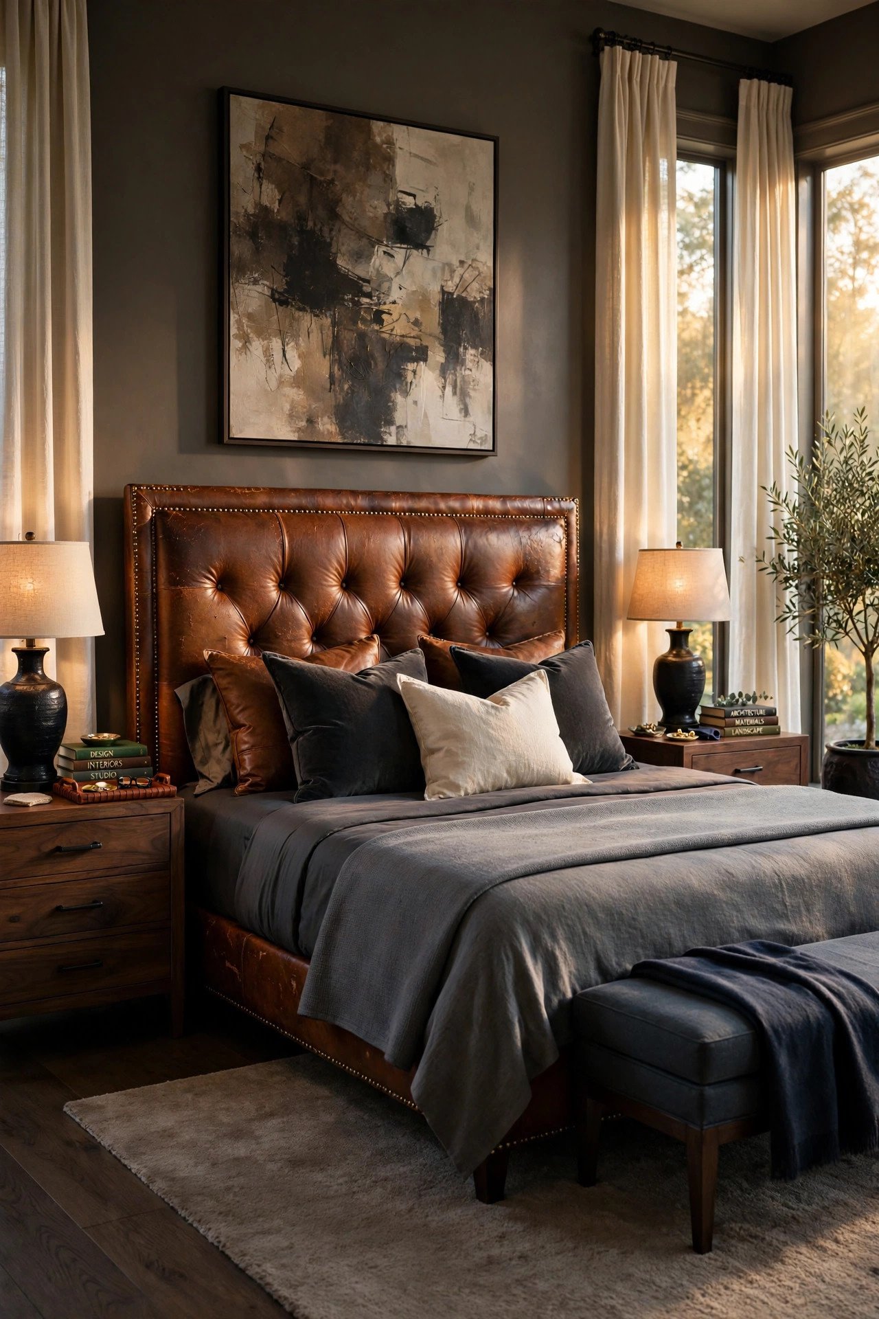 Leather Upholstered Headboard