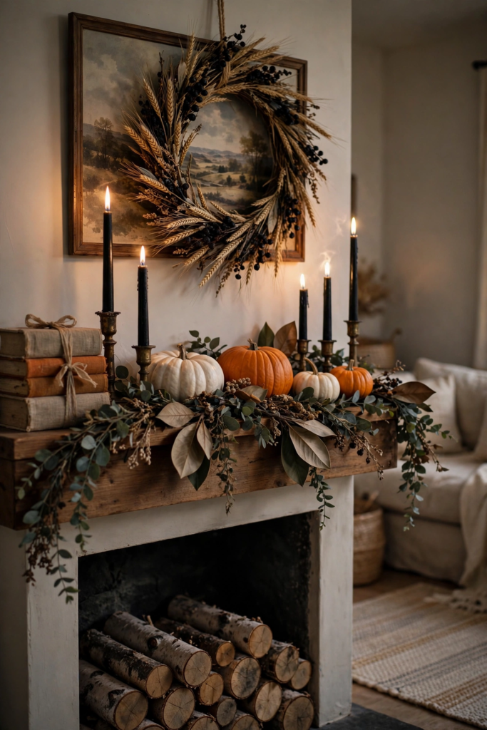 Living Room Fireplace Mantel Arrangement