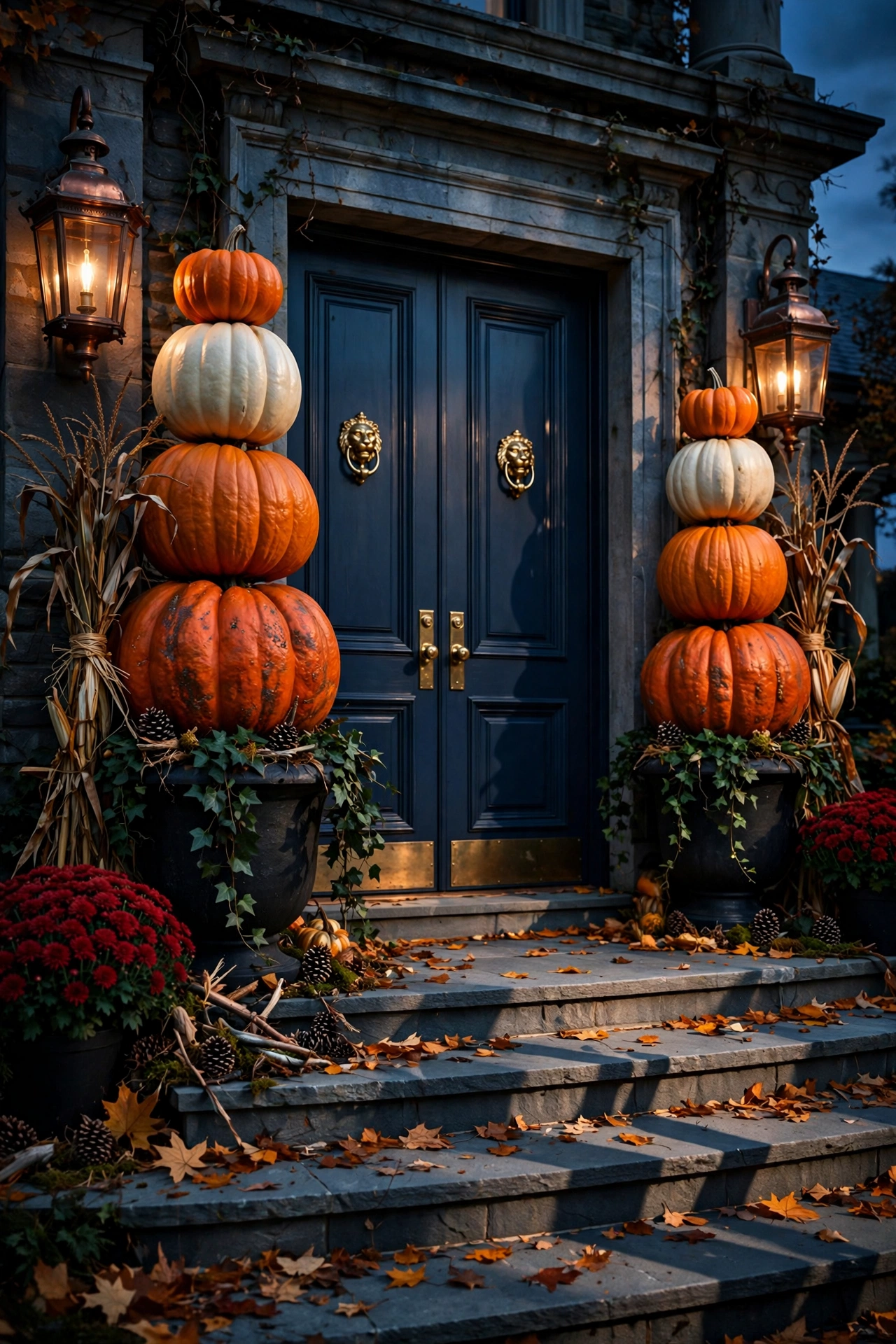 Pumpkin Tower Flanking the Entrance