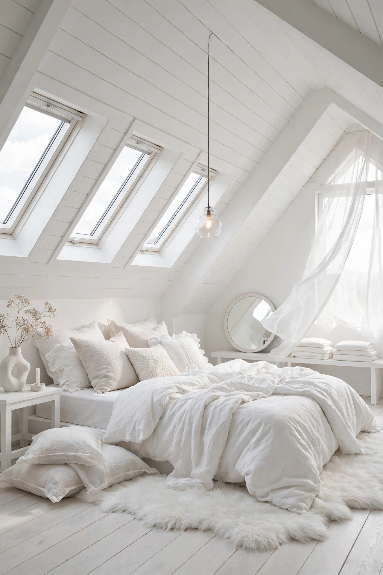 All White Airy Attic
