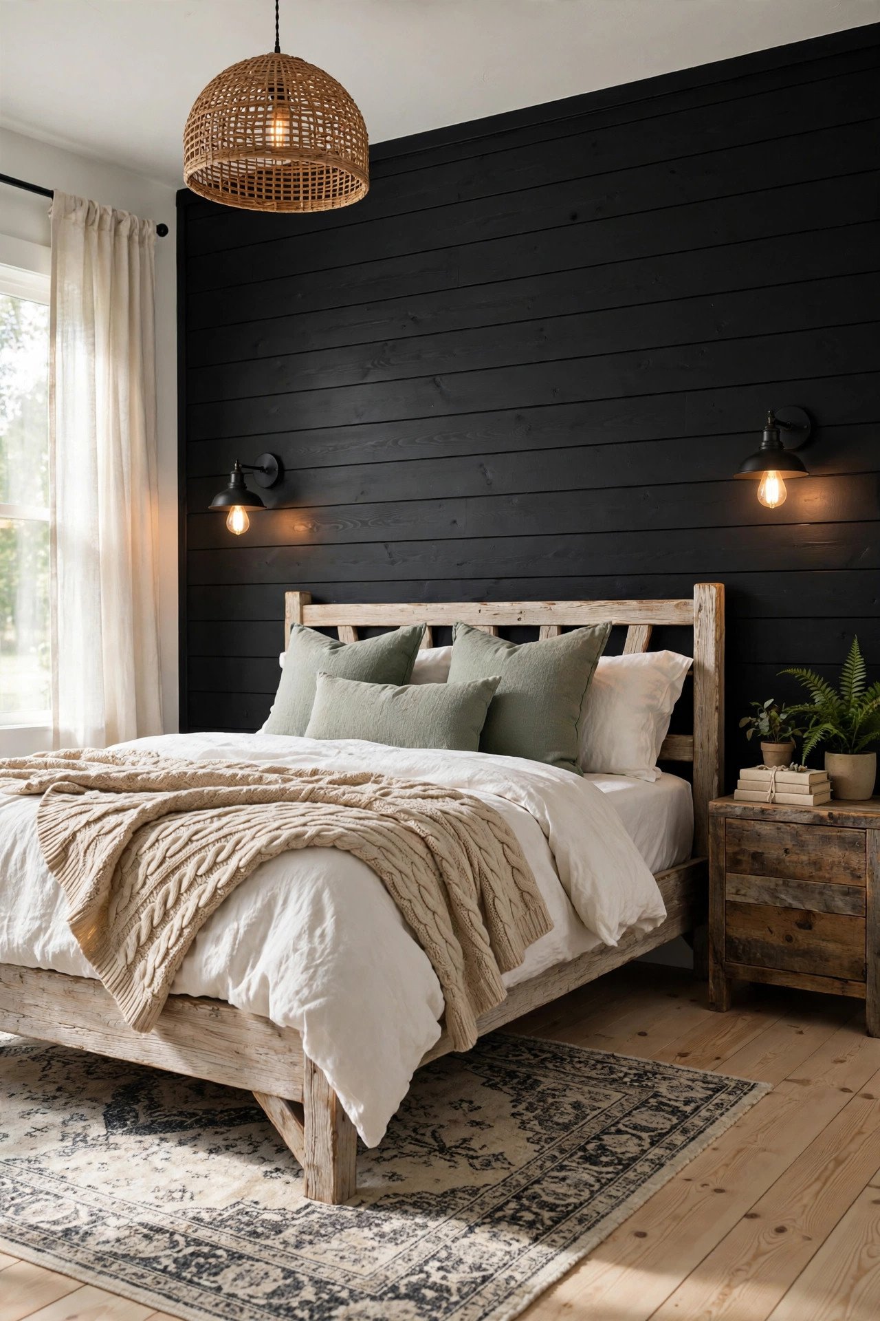 Black Shiplap Feature Wall