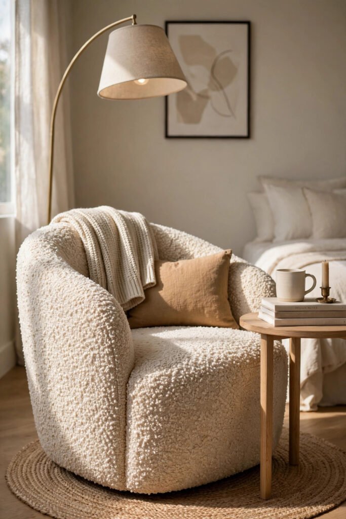 Boucle Accent Chair Corner